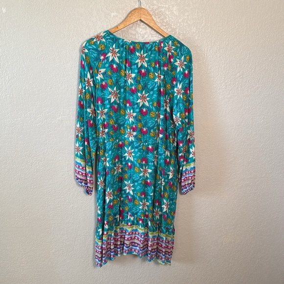 Sunshine & Rodeos Women’s S  Floral Dress Tie Waist Button up Pockets Round Neck - Picture 8 of 8